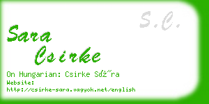 sara csirke business card